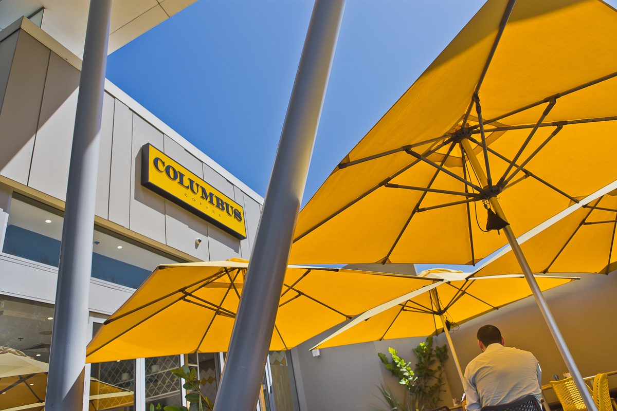 Columbus Coffee Yellow Milan Outdoor Umbrellas